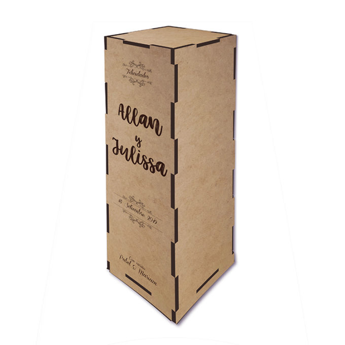 Caja vino madera
